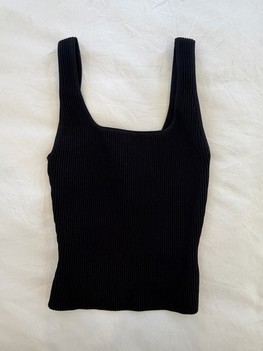 Babaton Black Ribbed Tank Top